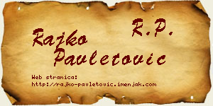 Rajko Pavletović vizit kartica